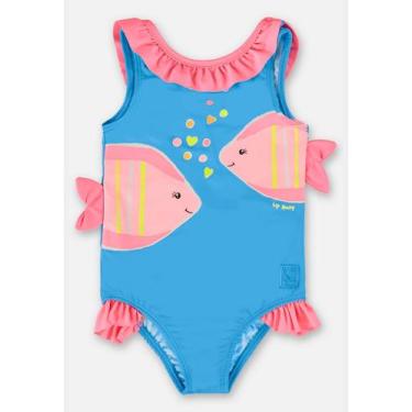 Imagem de Maiô Infantil Peixinhos em Malha FPS+50 com Forro Up Baby, 1