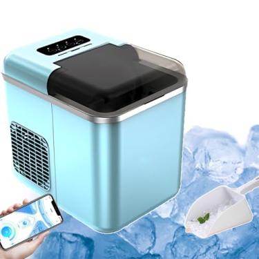 Imagem de CNAOHGHN 1.3L MáQuina De Fazer Gelo De Bancada Para Casa,Controle remoto de APP possível,Produz 9 Cubos de Gelo em 6~8 Minutos,Autolimpante, Adequada para Cozinha, Casa, Festa, Bar