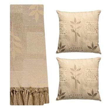 Imagem de Jogo Manta Xale para Sofá Artesanal com Franjas Grande 2,80 x 3,50 com 2 Capas de almofadas (PATCHWORK 20 COBRE)