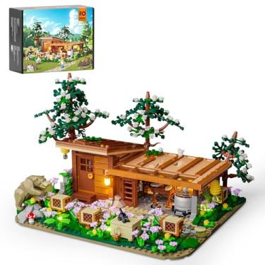 Imagem de FUNWHOLE Conjunto De Tijolos De Construção De Iluminação Bee-Farm - Farm Bee Cottage Honey Workshop Collection Conjunto De Construção De Luz Led 1274 Peças Para Adultos E Adolescentes