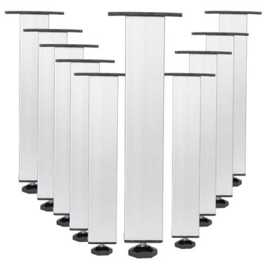 Imagem de Kit 10 Pé Alumínio 20cm Fosco Cozinha Móveis 40x40 Regulável