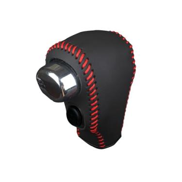 Imagem de Capa de botão de mudança de marchas de carro com agulha e linha para Honda CR-V Civic 2007 2008 2009 2010 2011, capa com capuz para câmbio de marchas de carro protetor de couro genuíno com acabamento