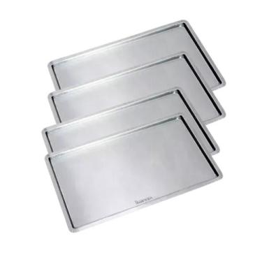Imagem de Kit 4 Assadeiras Lisa 53,5x32,5 Alumínio Imeca Forno Combina