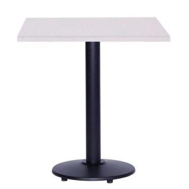 Imagem de Mesa Zeta Ferro Preto 75 cm (Alt) Disco Redondo Tampo MDP Quadrado 70 
