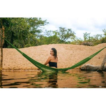 Imagem de Rede de Dormir Camping Nailon Tarrafa Flexível Verde - TEIXEIRA