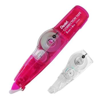 Imagem de Fita Corretiva Pentel Rosa + 4 Refis