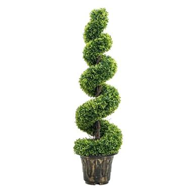 Imagem de EODUDOS Flores artificiais para decoração de plantas artificiais em forma de espiral para decoração de casa, ornamento decorativo de plantas artificiais para casa, escritório, decoração de casamento,
