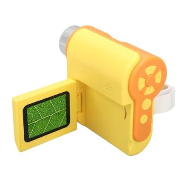 Imagem de Microscópio digital, conexão USB portátil, tela de 5 cm, 1080p, foto e vídeo, microscópio portátil, LED ajustável com slide para presentes (amarelo)