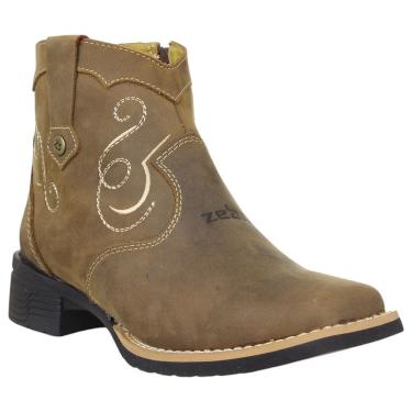 Imagem de Botina Feminina Marrom Bico Quadrado Zebu 37971