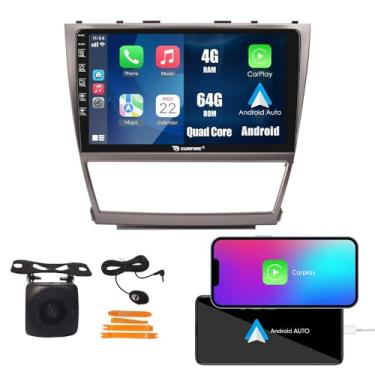 Imagem de Kunfine Car CarPlay Android Navegação Automática Rádio GPS Estéreo Câmera Reversa Tela IPS Touchscreen 10 polegadas Tablet Pad Pad Media Player para Toyota Camry 2006-2012, se aplicável Quad Core 4G +