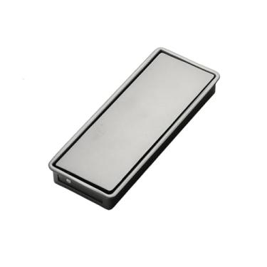 Imagem de Armário de cozinha maçaneta de porta oculta preta dourada maçaneta embutida porta de armário invisível puxadores embutidos maçaneta móveis hardwar, 6020, 96 mm cinza