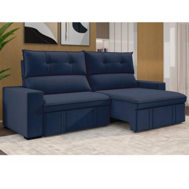 Imagem de Estofado 3 Lugares Retrátil e Reclinável 230cm Bruges Azul
