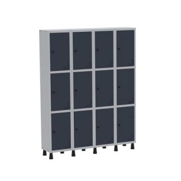 Imagem de Armário Guarda Volume Locker Roupeiro  de Aço 4 Vãos 12 Portas GR304/1