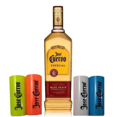 Imagem de Kit Jose Cuervo Ouro 750 ml + 4 Copos Shot Personalizados