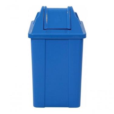 Imagem de Lixeira Quadrada De Plástico Com Tampa Vai Vem 100 Litros Cor: azul