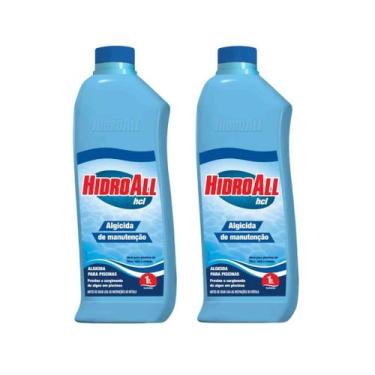 Imagem de Kit 2 Algicida De Manutenção Para Piscina Hidroall 1 Litro
