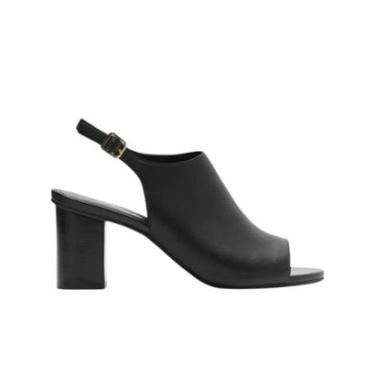 Imagem de Sandália Feminina Salto Médio Couro Arezzo A11824 Preta-Feminino