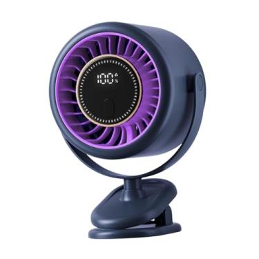 Imagem de Ｂｅｓｇａ Clipe portátil no ventilador de refrigeração pessoal leve usb recarregável poderoso silencioso para golfe acampamento indoor ginásio desktop, Azul