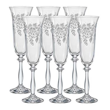 Imagem de Jogo de 6 Taças para champanhe Angela deada em cristal ecológico 190ml A24,5cm