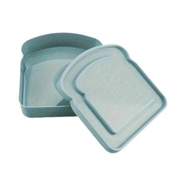 Imagem de Recipiente De Sanduíche De Plástico Reutilizável, Lancheira Em Forma D