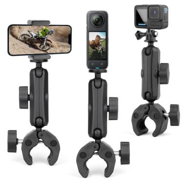 Imagem de SOONSUN Suporte De Fixação Super Clamp Com Cabeças Esféricas Duplas De 360° E Suporte Para Celular, Suporte De Fixação Para Câmera Resistente Para Gopro Hero 13, 12, 11, 10, 9, Insta360, Dji Osmo,