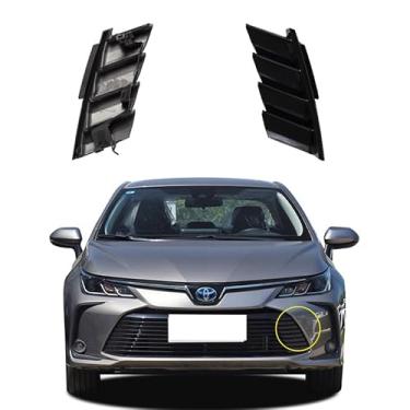 Imagem de Capa de gancho de reboque para para-choque dianteiro de carro compatível com Toyota Corolla Altis Seadn 2019 2020 2021 Tampa de tampa de reboque 53128-02310 Tampa de grade de vento Downwind Tampa de