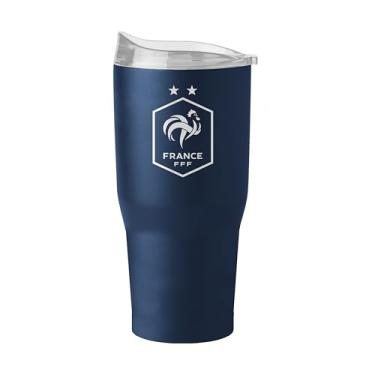 Imagem de Logo Brands Copo masculino France National Soccer 850 g - Aço inoxidável revestido com pó - resistente a vazamentos, mantém as bebidas quentes/frias por horas - uso diário