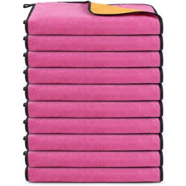 Imagem de Kit 10 Panos Multiuso Em Geral Dupla Face Flanela Microfibra / Toalha 
