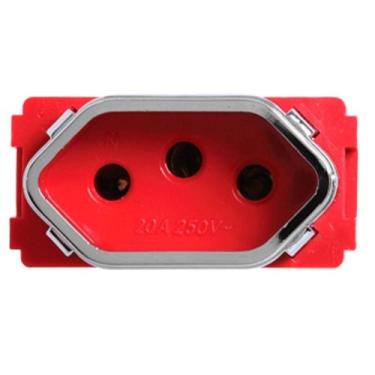 Imagem de Modulo Novara Vermelho Tomada 20A Dicompel, VERMELHO