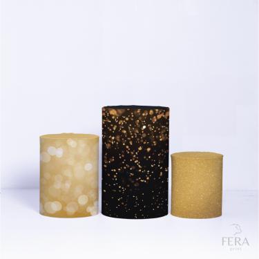 Imagem de Trio Capa Cilindro 3d Festa Ano Novo Sublimado Veste Fácil C/elástico