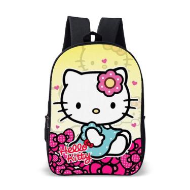 Imagem de Mochila Escolar Infantil Avulsa Gatinha Fofa Rosa Estilo Kitty Menina 