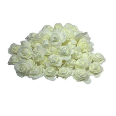 Imagem de Pacote 50 rosas de eva 5 cm, sem cabo, flutuantes, arranjo, flores, fe