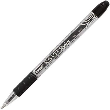 Imagem de Pentel Caneta esferográfica RSVP Stylus, linha fina, tinta preta (BK90L-A) (12 unidades)