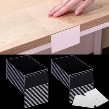 Imagem de Containlol 30 peças de suportes de etiquetas de prateleira móveis para etiquetas transparentes escolares Etiquetas de prateleira para biblioteca com 30 peças de cartões de inserção de etiquetas