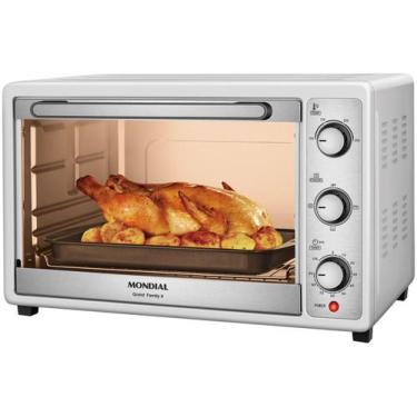 Imagem de Forno Elétrico de Bancada Mondial Multifuncional 52L Branco e Prata Gr