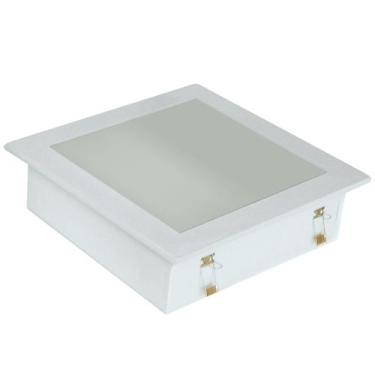 Imagem de Plafon Space Emb. Quad. 30cm Alum. Vidro Fosco E-27 3 Lamp. Max 60w Br