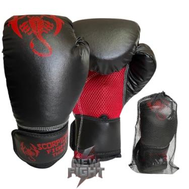 Imagem de Luva De Boxe Muay Thai Kickboxing Treino Sparring (Vermelho, 10oz)