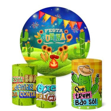 Imagem de Trio Capas Cilindro + Painel Redondo Festa Junina (K1FJN044)