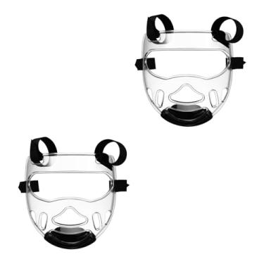 Imagem de Angoily Máscara de Taekwondo, 2 peças Clear Kickboxing Sparring Headgear, Proteção facial respirável para artes marciais, alça ajustável para homens e mulheres, espessamento destacável