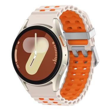 Imagem de Pulseira marinha para Galaxy Watch 7 de 40 mm e 44 mm - Pulseira esportiva de silicone macio sem lacunas para Samsung Watch 7, 6, 5, 4 de 40 mm, 44 mm/6, clássico, 43 mm, 47 mm/4 clássico, 42 mm e 46