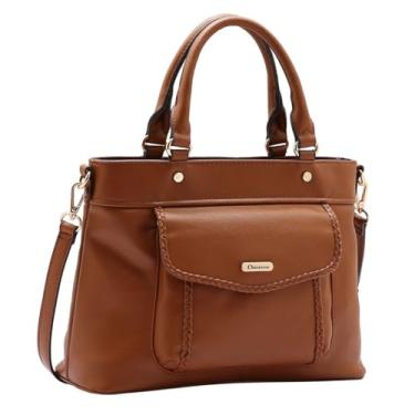 Imagem de Bolsa de Mão e Transversal Feminina Clássico Elegante Espaçosa Chenson Marrom