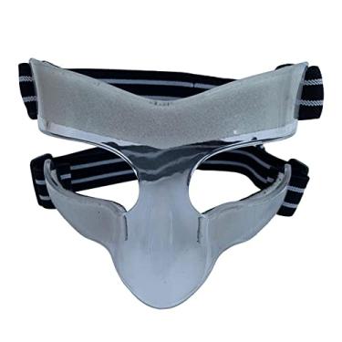 Imagem de Zxpjkyu Protetor Nasal para Atividades Esportivas - Protetor Facial para Nariz Quebrado, Preto branco, 15,5 cm x 9,5 cm