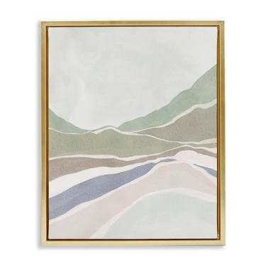 Imagem de Stupell Industries Muted Pastels Desert Landscape Gold Framed Floater Canvas Wall Art Design por Nikita Jariwala, 17 x 21