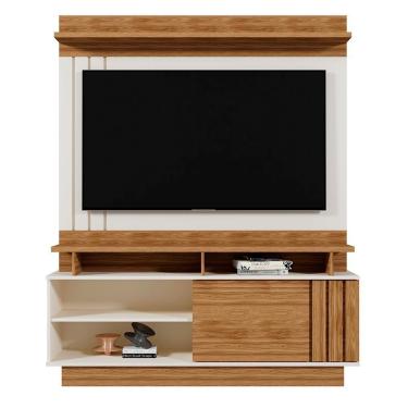 Imagem de Estante Home Goiás 150cm Off White-amêndoa Para Tv Até 55? - Mobler Off White-amêndoa