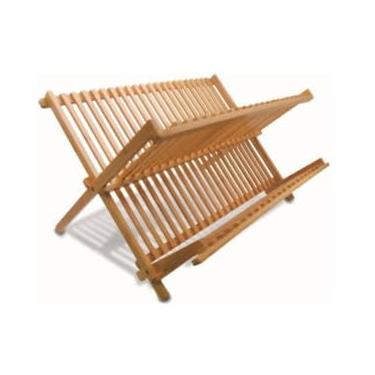 Imagem de Escorredor de Pratos Dobrável em Bambu, 34 cm x 43 cm x 22 cm, 14 Divisórias, Natural