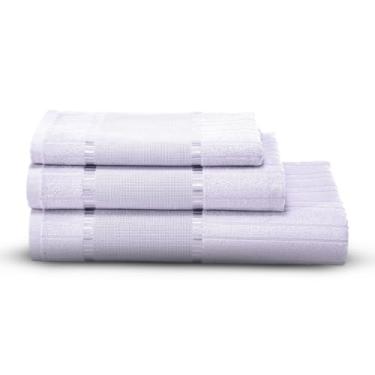Imagem de Kit 3 Toalhas Banho Rosto Lavabo Aveludadas para ponto cruz Bella Dohler (12367 - VIOLETA CLARO)
