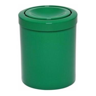 Imagem de Cesto Lixeira 12 Litros Verde Com Tampa Meia Lua - Esfera - JSN