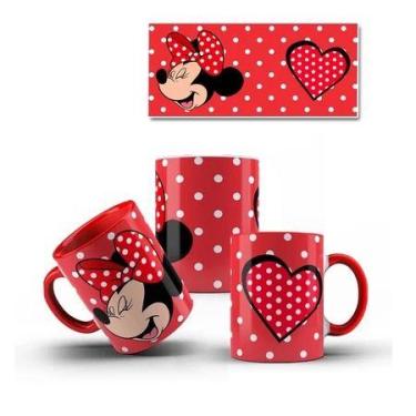 Imagem de Caneca Mickey e Minnie COM SEU NOME Vermelha Vários Modelos - loja din