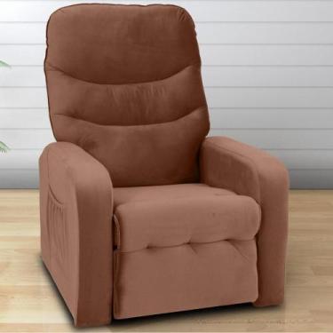 Imagem de Poltrona Reclinável para Descanso Rodes Veludo Cobre - CASA H