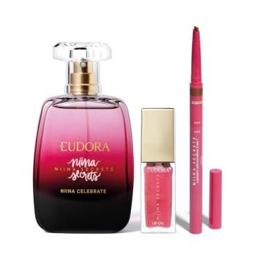Imagem de Eudora kit Niina Secrets: Desodorante Colônia 100ml + Lip Oil 7ml + Lapiseira de Sobrancelha 1,1g